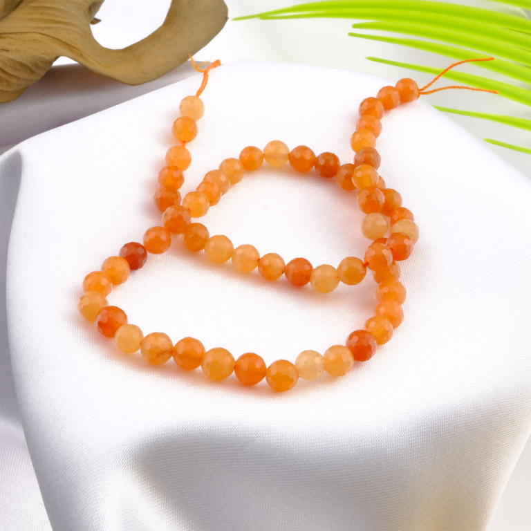Kesimli Turuncu Aventurin doğal taş dizi 6mm – canlı enerjisiyle yaratıcılığı, mutluluğu ve motivasyonu artıran toptan doğal taş dizi