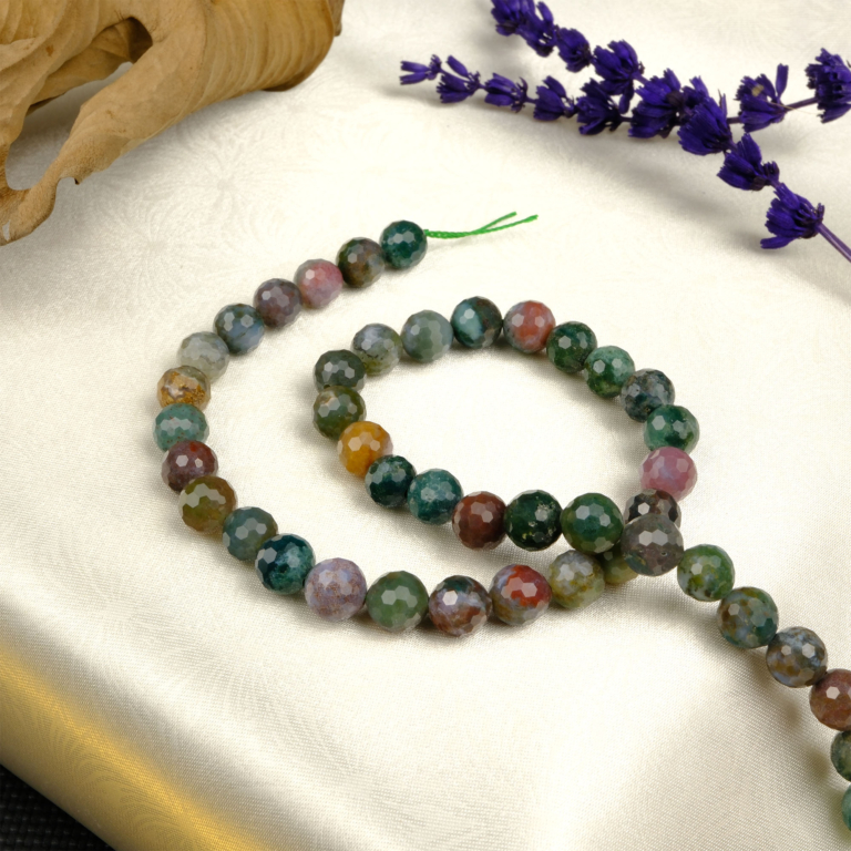 Kesimli Yosunlu Akik doğal taş dizi 8mm – doğanın huzurunu, dengeyi ve yenilenme enerjisini yansıtan toptan doğal taş dizi