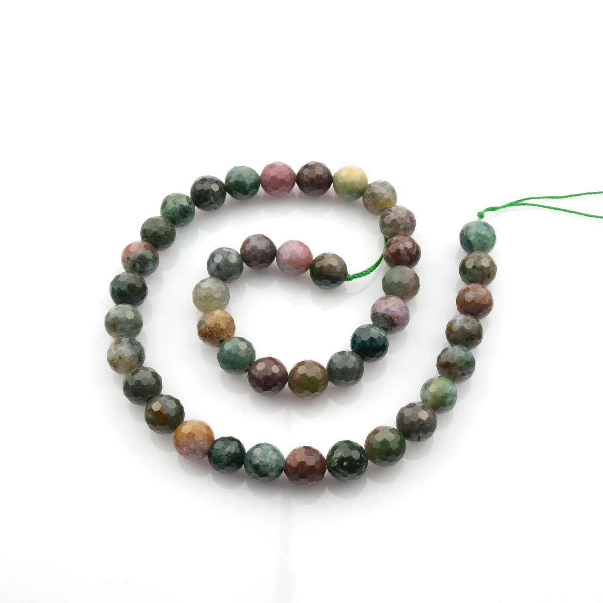 Kesimli Yosunlu Akik doğal taş dizi 8mm – doğanın huzurunu, dengeyi ve yenilenme enerjisini yansıtan toptan doğal taş dizi