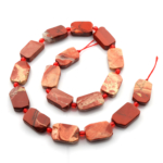Kırmızı Jasper doğal taş dizi — toptan doğal taş dizi; kırmızı tonlarıyla güç, kararlılık ve yaşam enerjisini destekleyen taş.