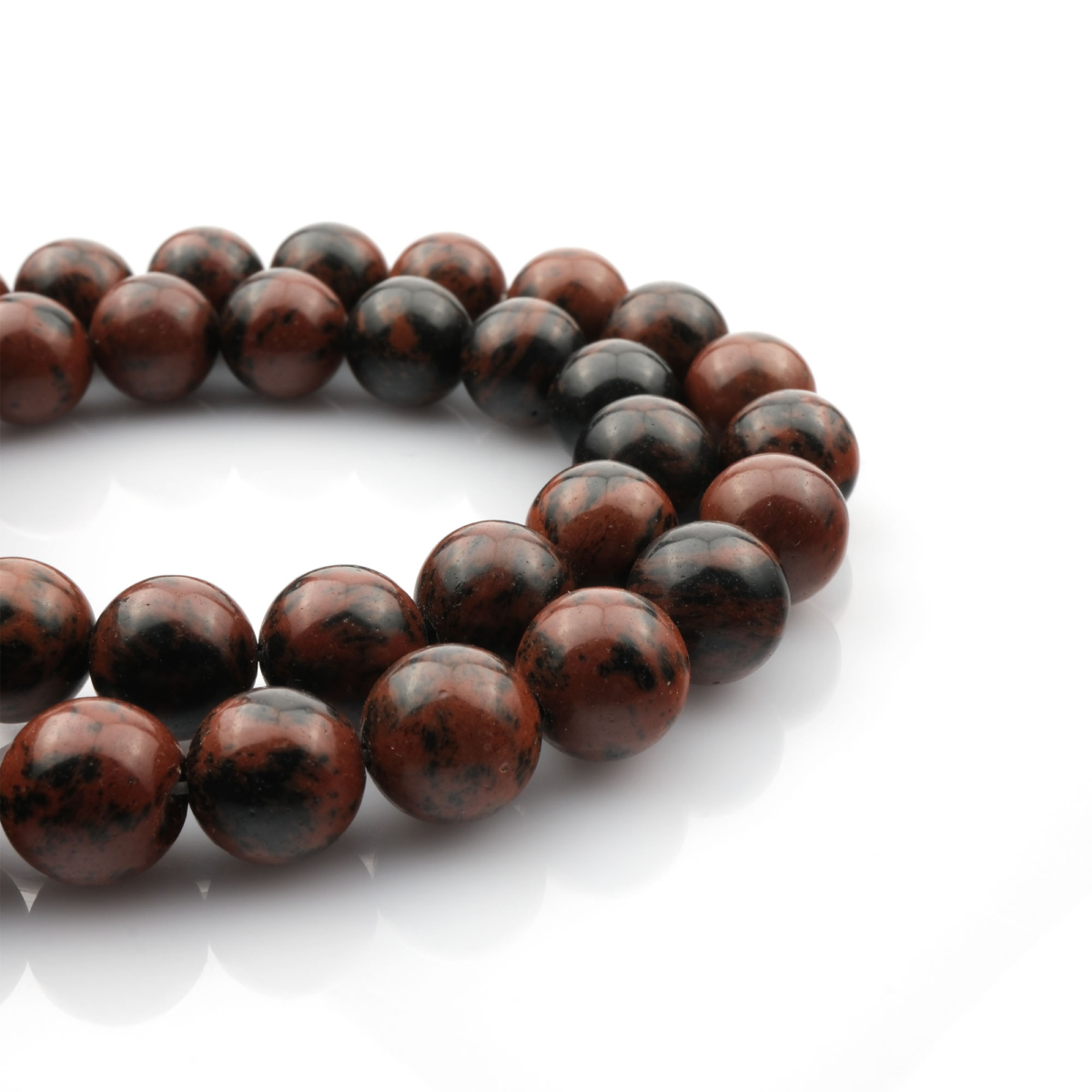 Kırmızı Obsidyen doğal taş dizi 10mm – güç, koruma ve enerji arındırma etkisi sunan toptan doğal taş dizi