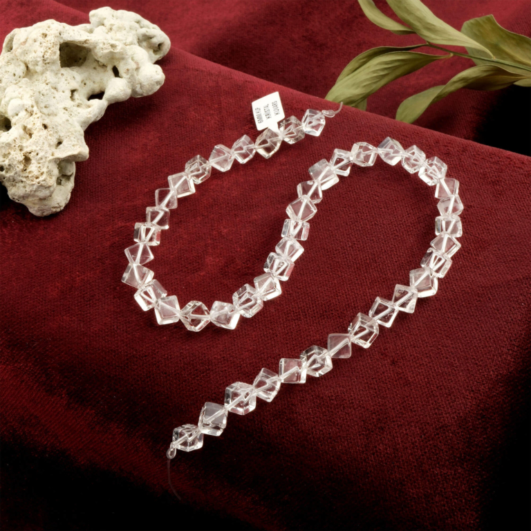 Küp Kristal Kuvars doğal taş dizi 6mm – saf enerjisiyle arınma, denge ve berraklık sağlayan toptan doğal taş dizi