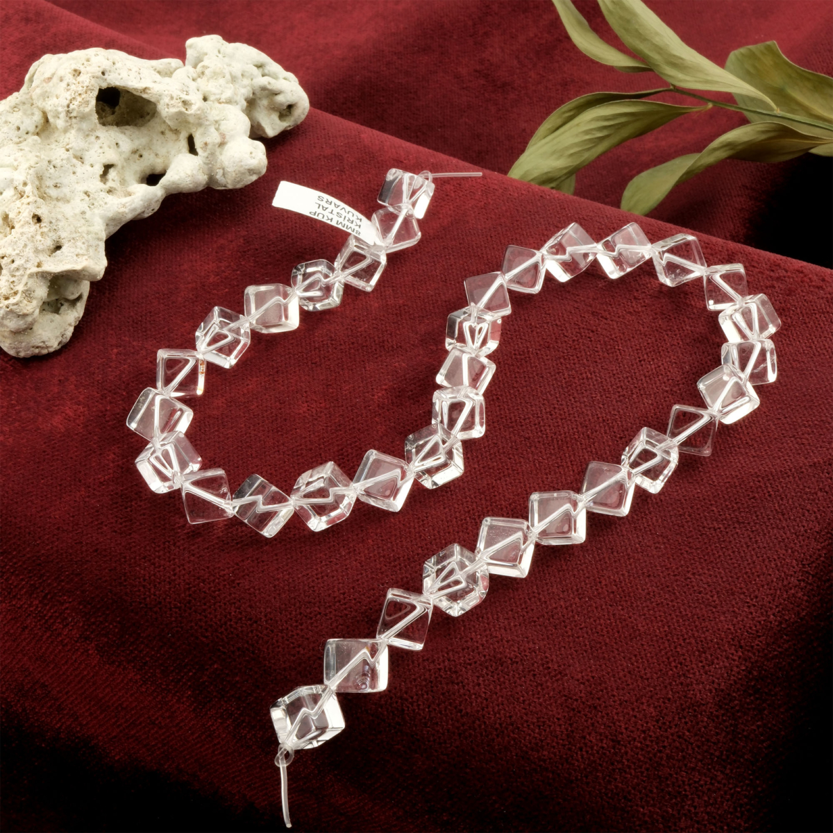 Küp Kristal Kuvars doğal taş dizi 8mm – yüksek berraklık, saf enerji ve ruhsal denge sağlayan toptan doğal taş dizi