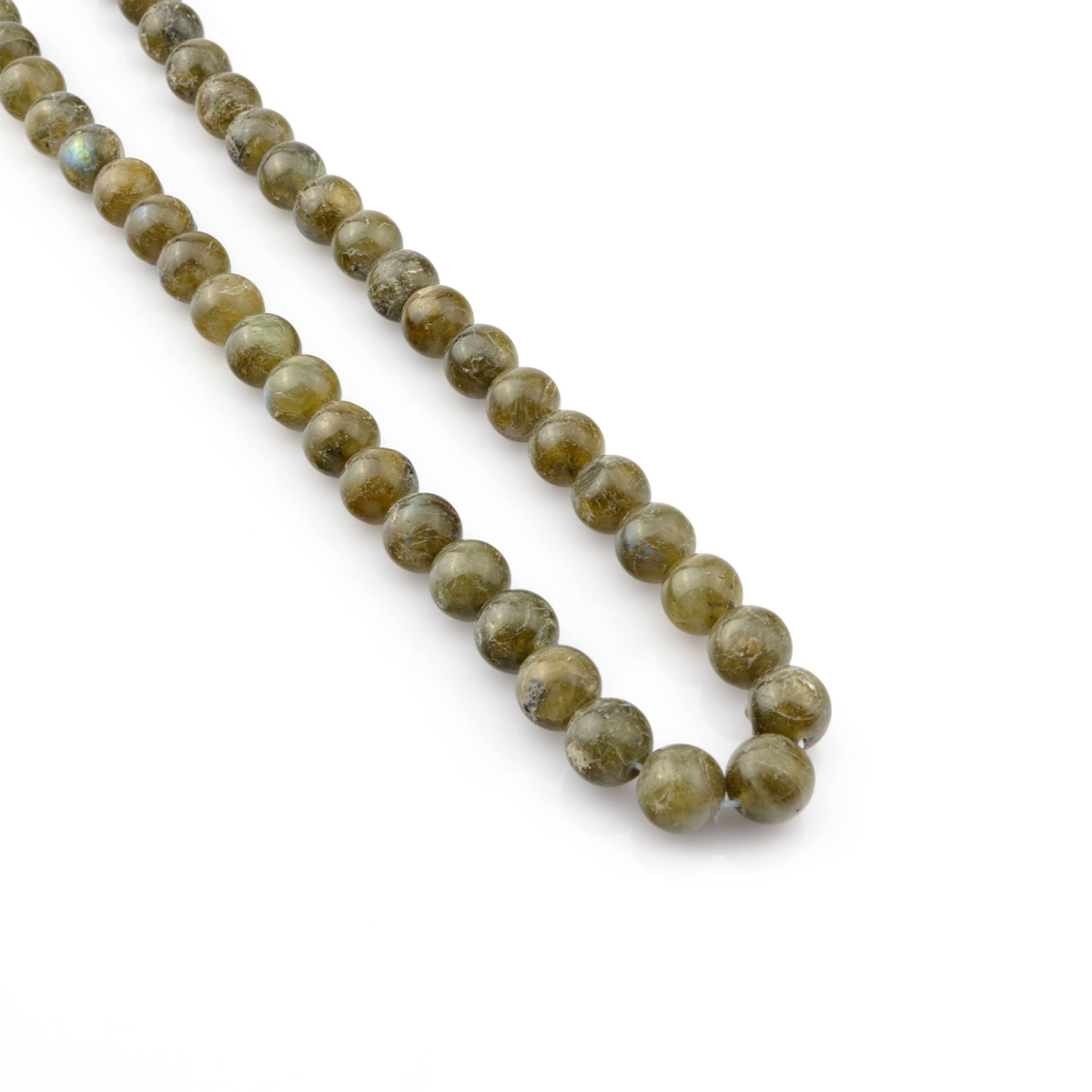 Labradorit toptan doğal taş dizi 10mm – mavi ve yeşil yansımalarıyla sezgiyi güçlendirir, negatif enerjilere karşı koruma sağlar.