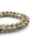 Labradorit toptan doğal taş dizi 8mm – mavi ve yeşil yansımalarıyla sezgiyi güçlendiren, negatif enerjilere karşı koruma sağlayan doğal taş.