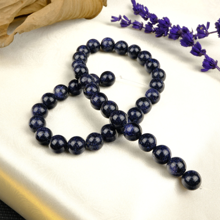 Lacivert Yıldız Taşı doğal taş dizi 10mm – yıldızlı gökyüzü parlaklığında lacivert tonlarıyla huzur, özgüven ve ilham enerjisi sunan toptan doğal taş dizi