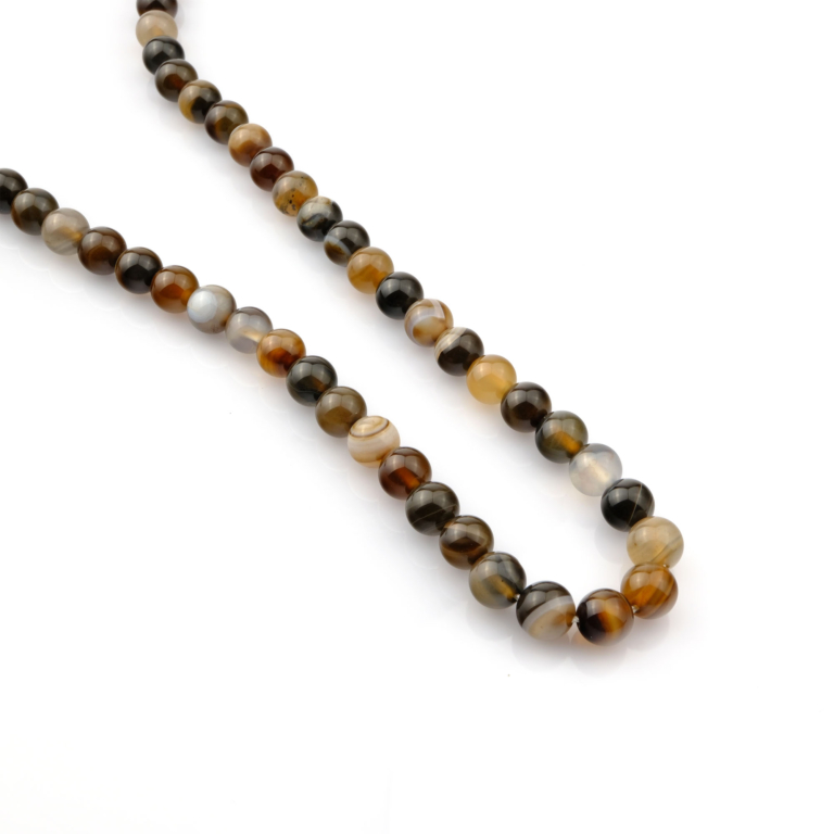 Madagaskar Kahverengi Akik toptan doğal taş dizi 8mm – toprak tonlarıyla denge, güven ve istikrar enerjisi sunan doğal taş.
