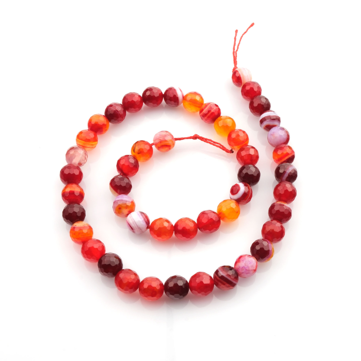 Madagaskar Kesimli Kırmızı Akik doğal taş dizi 8mm – sıcak kırmızı tonlarıyla enerji, güç ve koruma sağlayan toptan doğal taş dizi