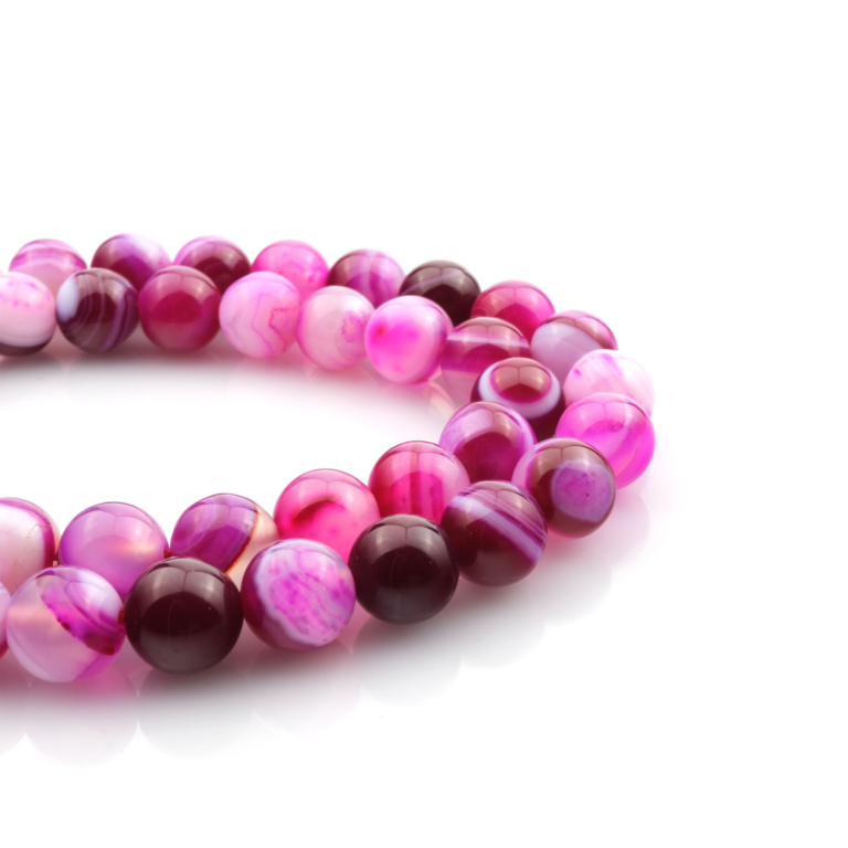 Madagaskar Mor Akik toptan doğal taş dizi 8mm – mor tonlarıyla sezgi, ruhsal denge ve içsel huzur enerjisi sunan doğal taş.