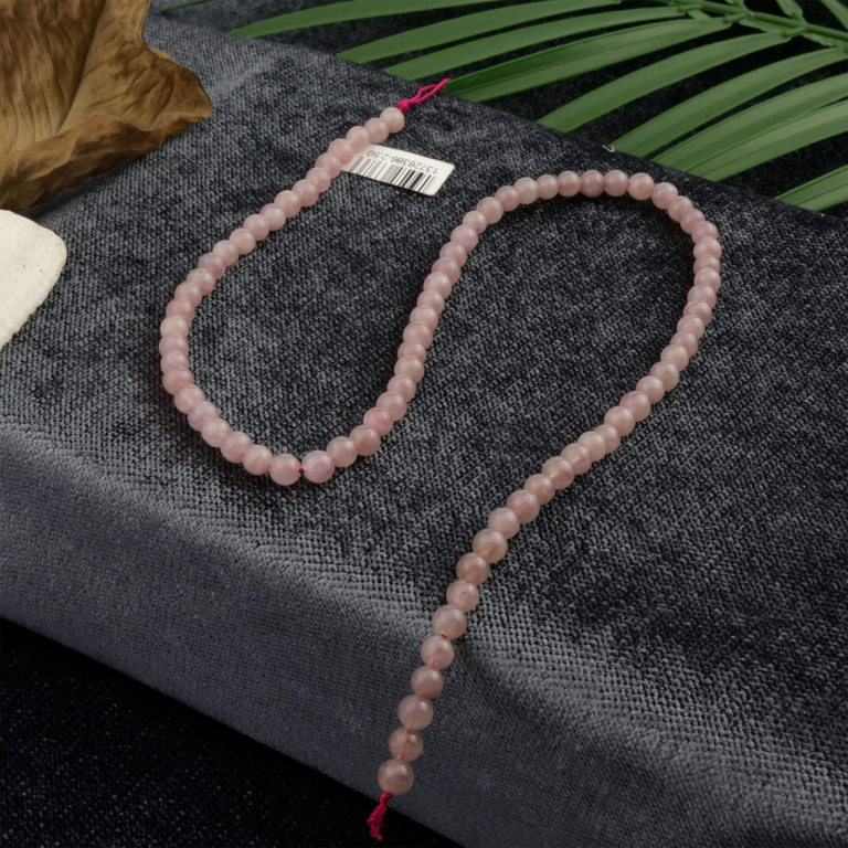 Madagaskar Pembe Kuvars doğal taş dizi 4mm – saf pembe tonlarıyla sevgi, şefkat ve duygusal denge enerjisi taşıyan toptan doğal taş dizi