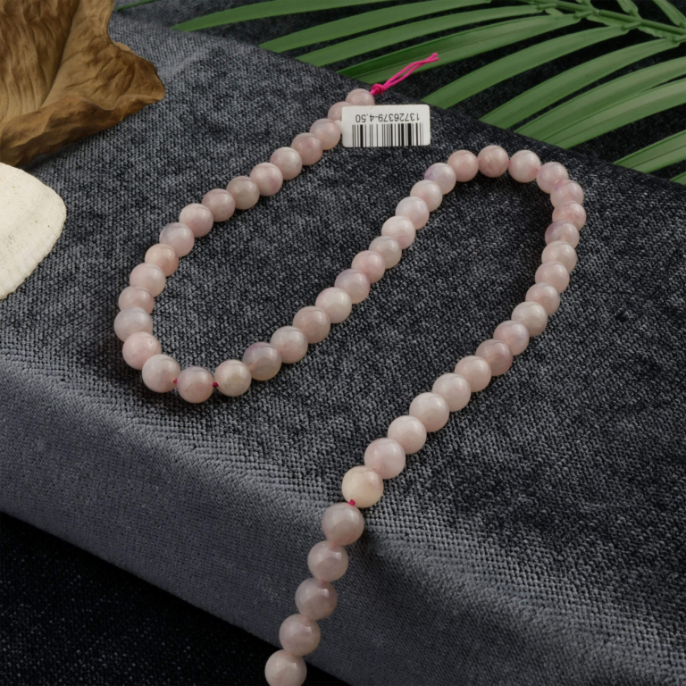 Madagaskar Pembe Kuvars doğal taş dizi 7mm – sevgi, şefkat ve duygusal denge enerjisi yayan, pembe tonlarıyla öne çıkan toptan doğal taş dizi