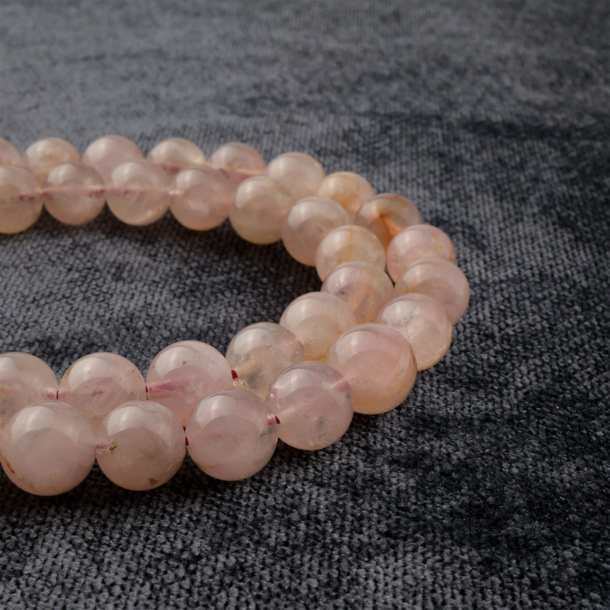 Madagaskar Pembe Kuvars Doğal Taş Dizi (8mm)