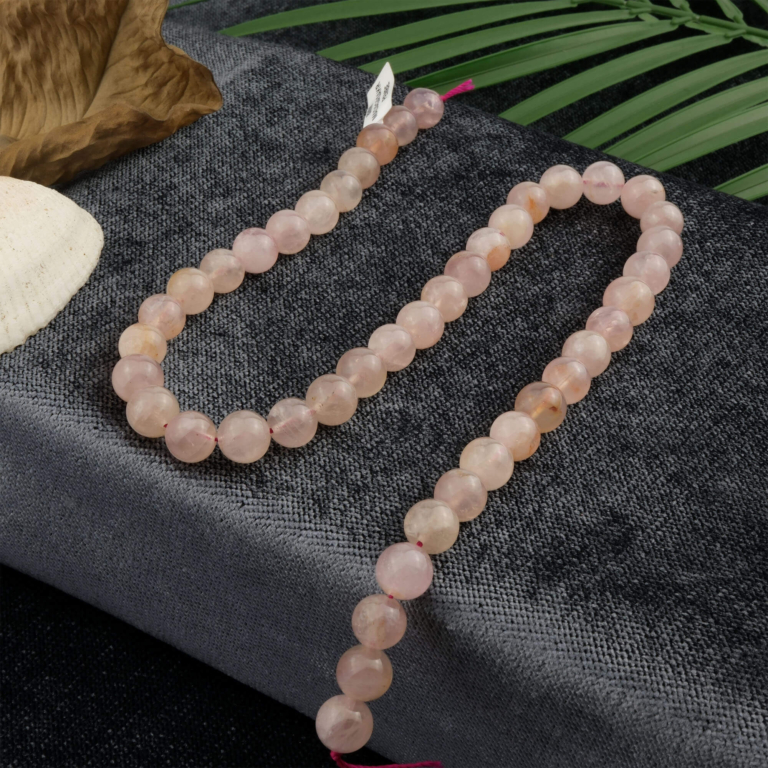 Madagaskar Pembe Kuvars Doğal Taş Dizi (8mm)
