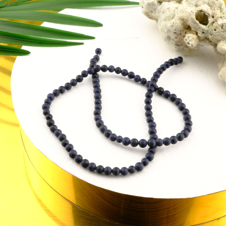 Mat Lacivert Yıldız Taşı doğal taş dizi 4mm – sakinlik, farkındalık ve içsel denge enerjisini destekleyen toptan doğal taş dizi