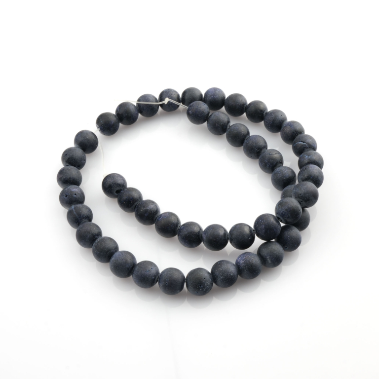 Mat Lacivert Yıldız Taşı doğal taş dizi 8mm – iç huzur, kararlılık ve gece gökyüzü enerjisini yansıtan toptan doğal taş dizi