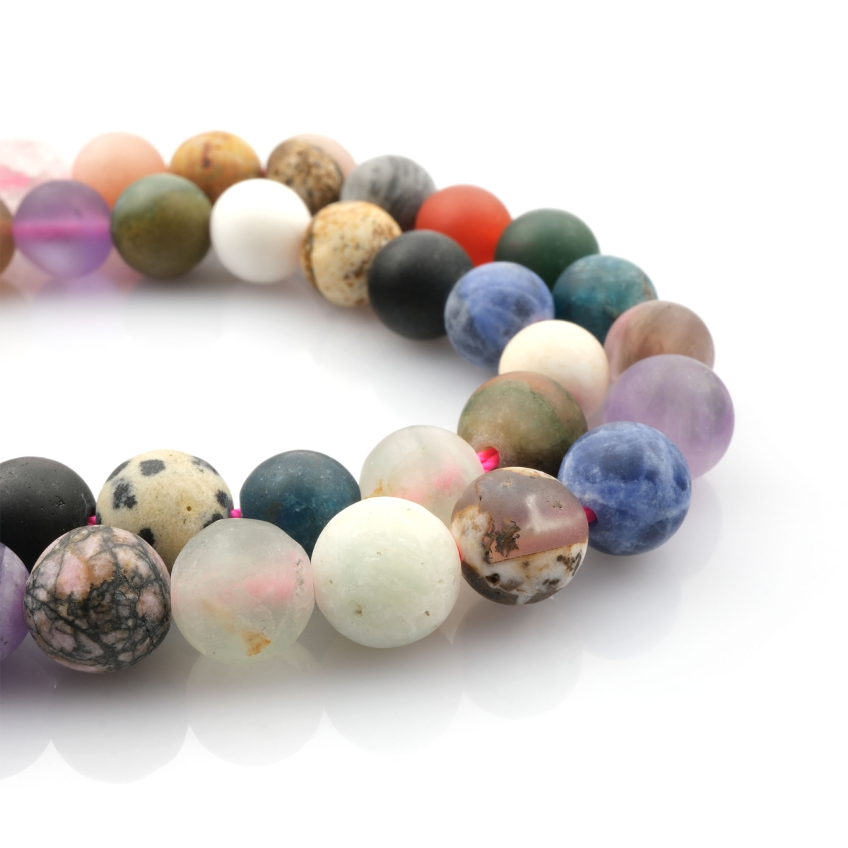 Mat Mix Doğaltaş dizi 8mm – farklı taşların enerjisini bir arada sunan, denge ve huzur sağlayan toptan doğal taş dizi