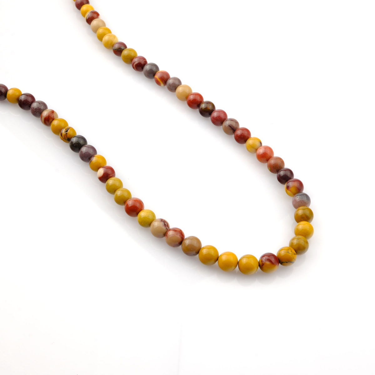 Mokait Jasper doğal taş dizi 6mm – sarı, bordo ve krem tonlarıyla enerjiyi dengeleyen, canlılık veren toptan doğal taş dizi.