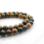 Okyanus Jasper doğal taş dizi 8mm – deniz tonlarının huzur verici enerjisini taşıyan, içsel dinginlik ve duygusal denge sağlayan zarif toptan doğal taş dizi