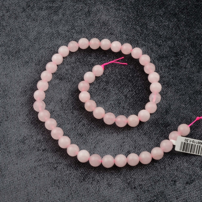Pembe Kuvars doğal taş dizi 8mm – sevgi, huzur ve kalp çakrası enerjisini destekleyen toptan doğal taş dizi
