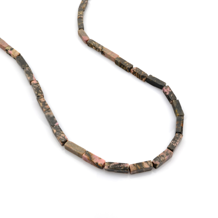 Rodonit doğal taş dizi — toptan doğal taş dizi; pembe ve siyah damarlarıyla sevgi, denge ve duygusal iyileşme enerjisi taşıyan taş.