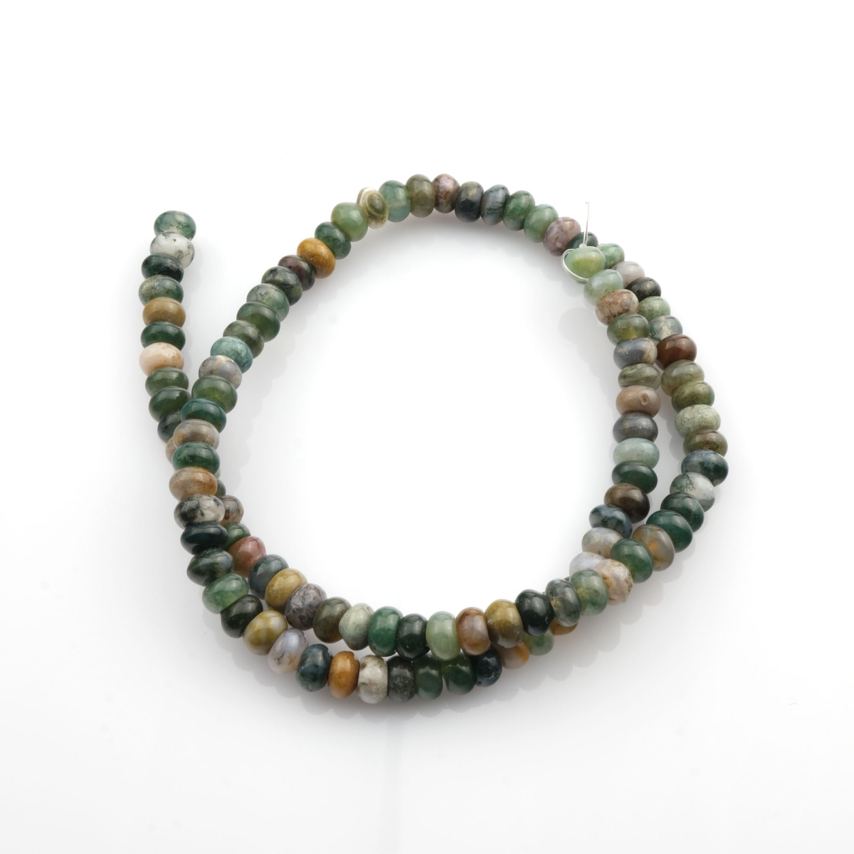 Rondel Kesim Hint Akik doğal taş dizi 6mm – doğanın çok renkli tonlarını yansıtan, denge ve enerji sağlayan toptan doğal taş dizi