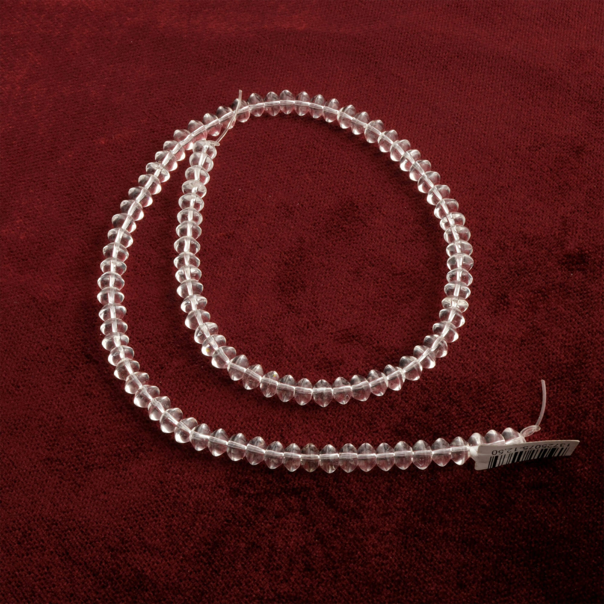 Rondel Kristal Kuvars doğal taş dizi 3–6mm – şeffaf berraklığıyla enerji temizliği, arınma ve denge sağlayan toptan doğal taş dizi