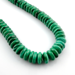 Rondel Malahit doğal taş dizi – güçlü koruma enerjisiyle negatifliği dönüştüren, kalp çakrasını dengeleyen toptan doğal taş dizi