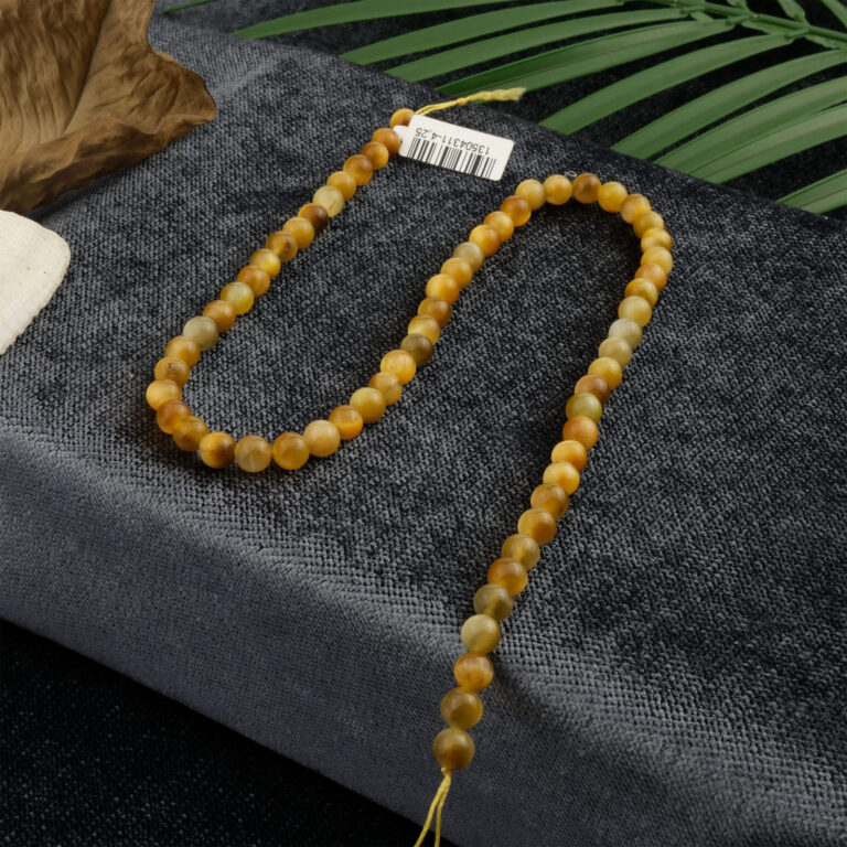 Sarı Kaplan Gözü doğal taş dizi 6mm – altın sarısı ışıltısıyla koruma, özgüven ve odaklanma enerjisi sağlayan toptan doğal taş dizi.