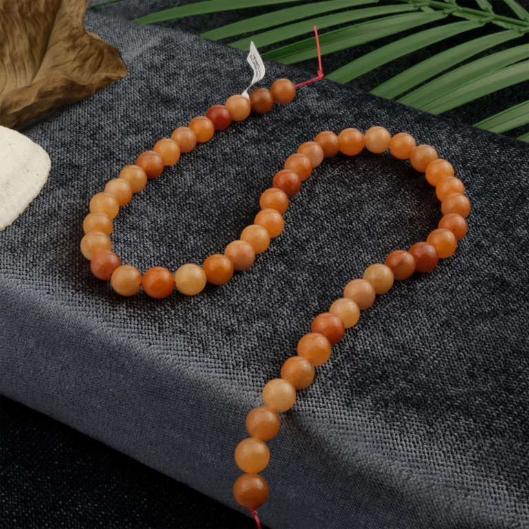 Turuncu Aventurin doğal taş dizi 8mm – canlılık, mutluluk ve bolluk enerjisini destekleyen toptan doğal taş dizi