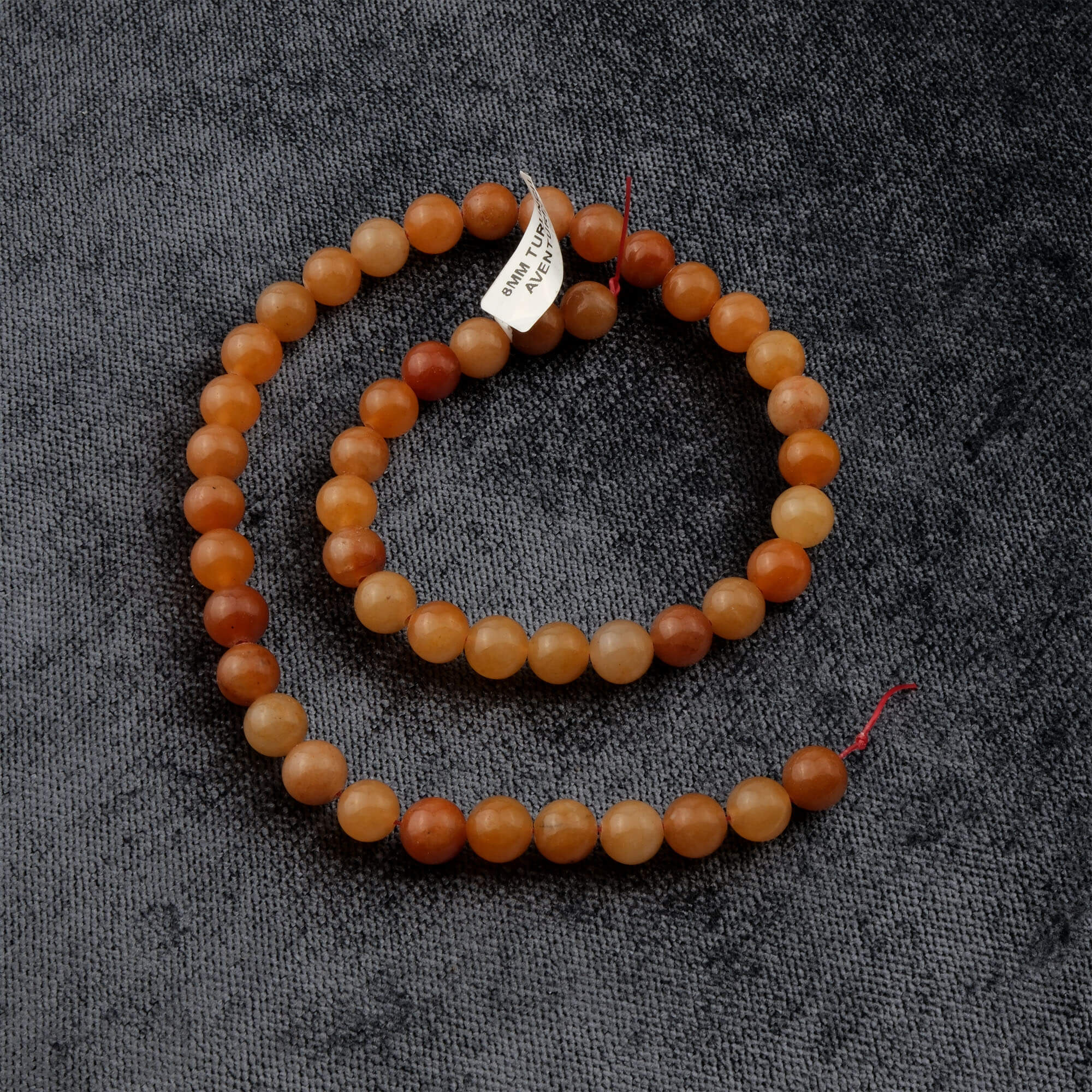 Turuncu Aventurin doğal taş dizi 8mm – canlılık, mutluluk ve bolluk enerjisini destekleyen toptan doğal taş dizi