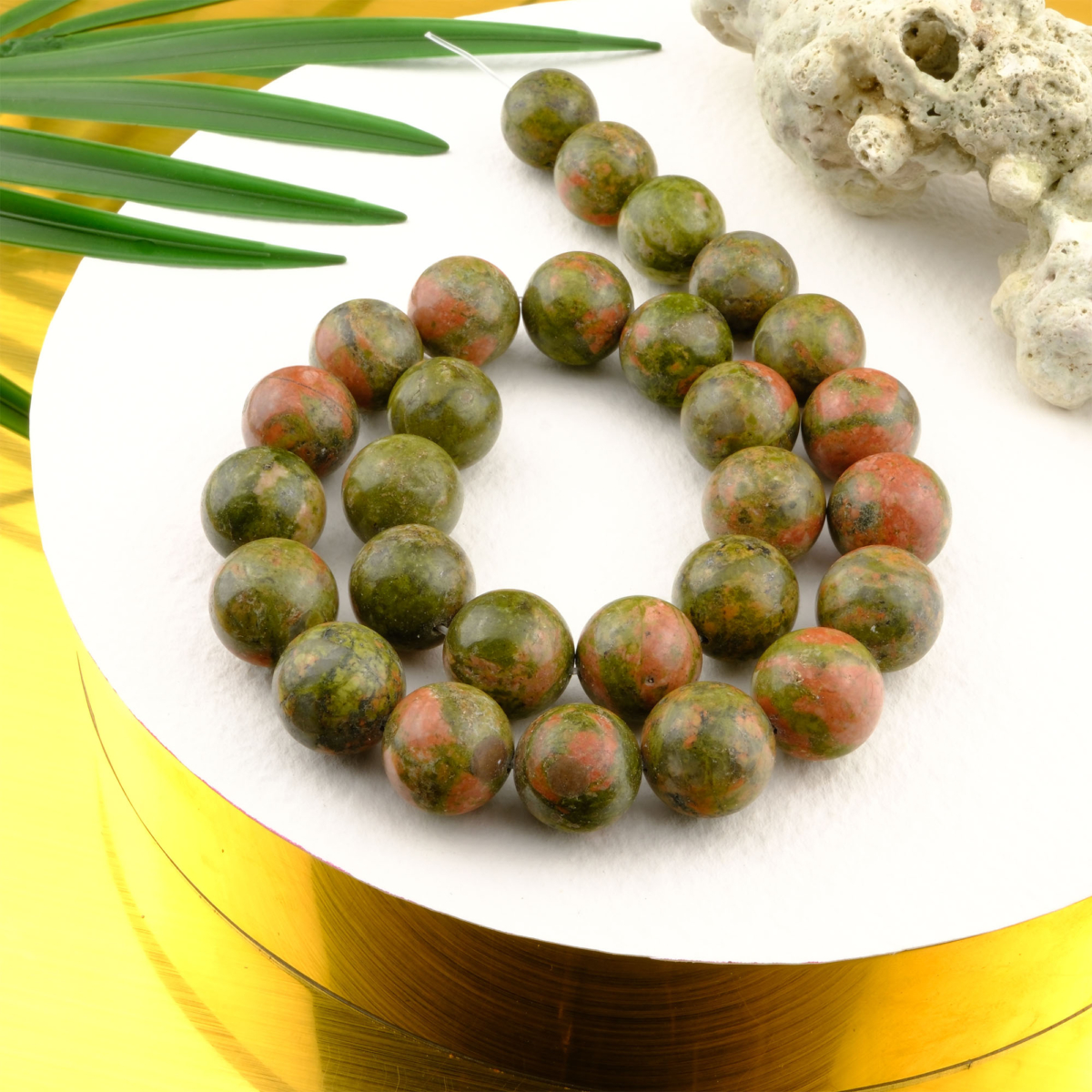 Unakit toptan doğal taş dizi 14mm – yeşil ve pembe tonlarıyla denge, şifa ve duygusal yenilenme enerjisi yayan doğal taş modeli.