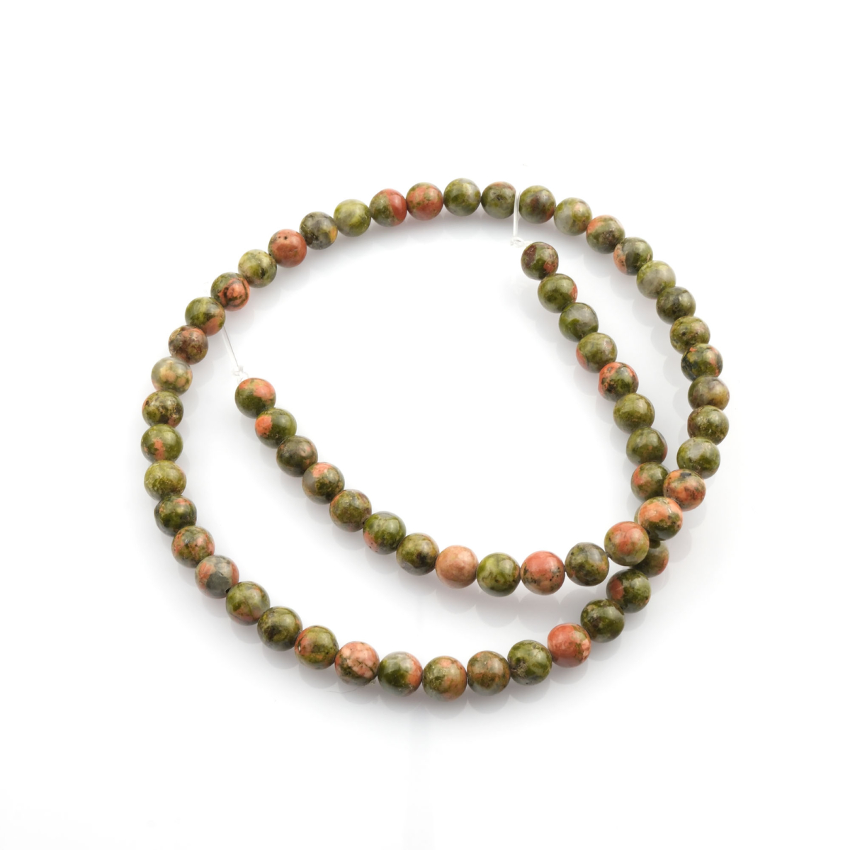 Unakit doğal taş dizi 6mm – yeşil ve pembe tonlarıyla denge, şifa ve içsel huzur sağlayan toptan doğal taş dizi