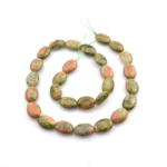 Unakit doğal taş dizi — toptan doğal taş dizi; yeşil ve pembe tonlarıyla denge, şifa ve ruhsal uyum enerjisi sağlayan taş.