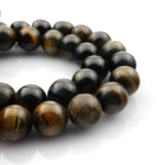 Yeşil geçişli Kaplangözü doğal taş dizi 10mm – cesaret, koruma ve denge enerjisini güçlendiren toptan doğal taş dizi