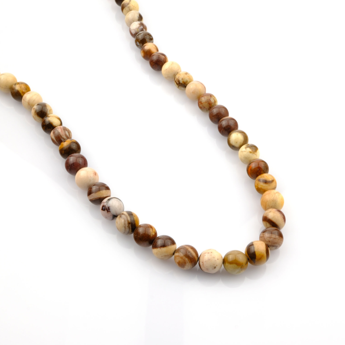 Zebra Jasper doğal taş dizi 8mm – siyah ve beyaz çizgili yapısıyla denge, güç ve odaklanma enerjisi sağlayan toptan doğal taş dizi.