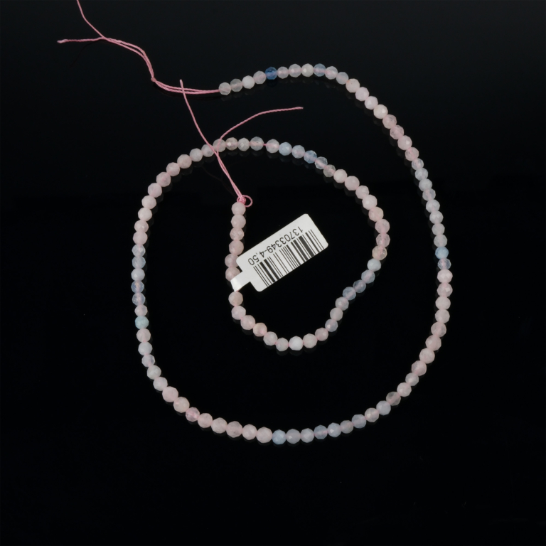 toptan doğal taş dizi morganit, 3mm kilim desenli yüzeyiyle pembe ve şeftali tonlarda estetik doku sunan, takı üretimi için ideal doğal taş dizi