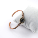 Doğal obsidyen bakır bileklik – topraklayıcı enerji ve maskülen şıklık