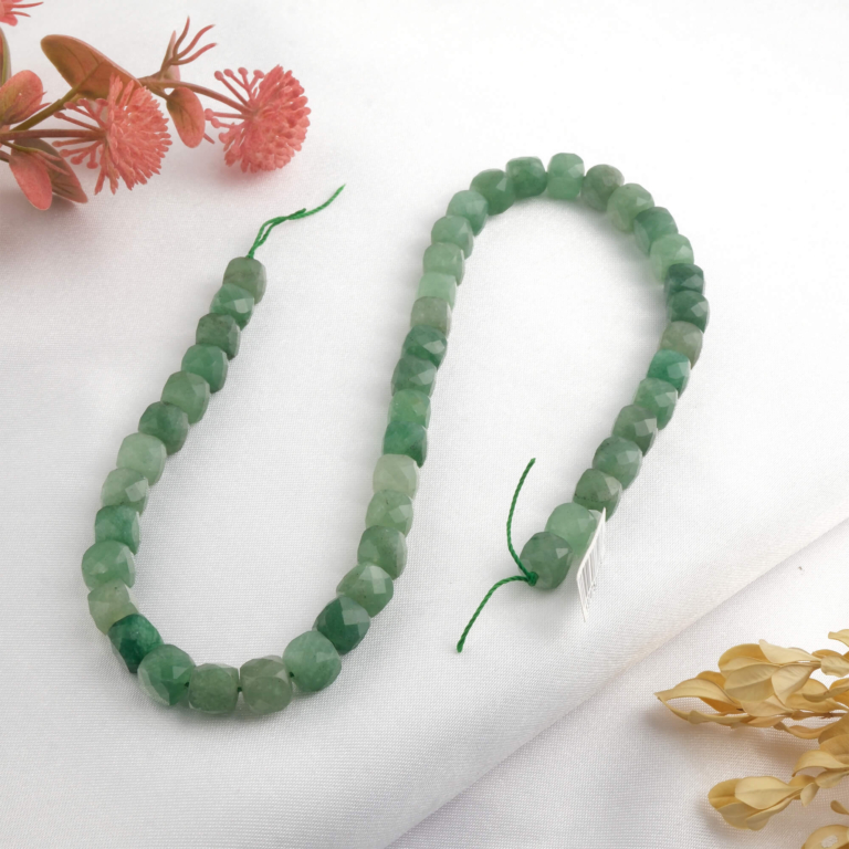 toptan doğal taş dizi aventurin 10mm faset küp kesim profesyonel dizim için doğal taş