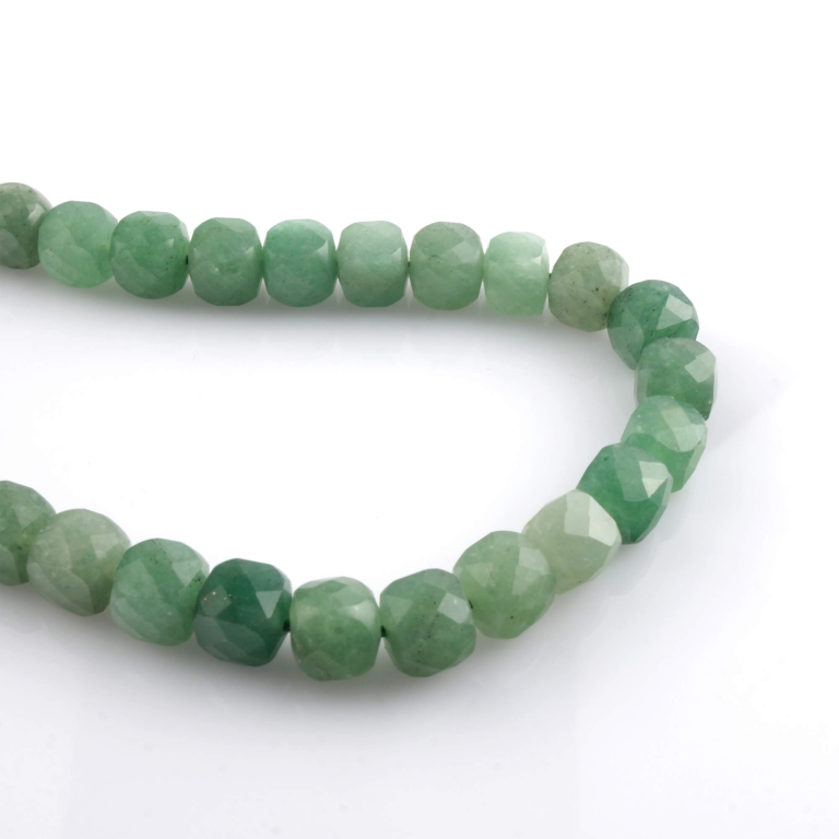 toptan doğal taş dizi aventurin 10mm faset küp kesim profesyonel dizim için doğal taş