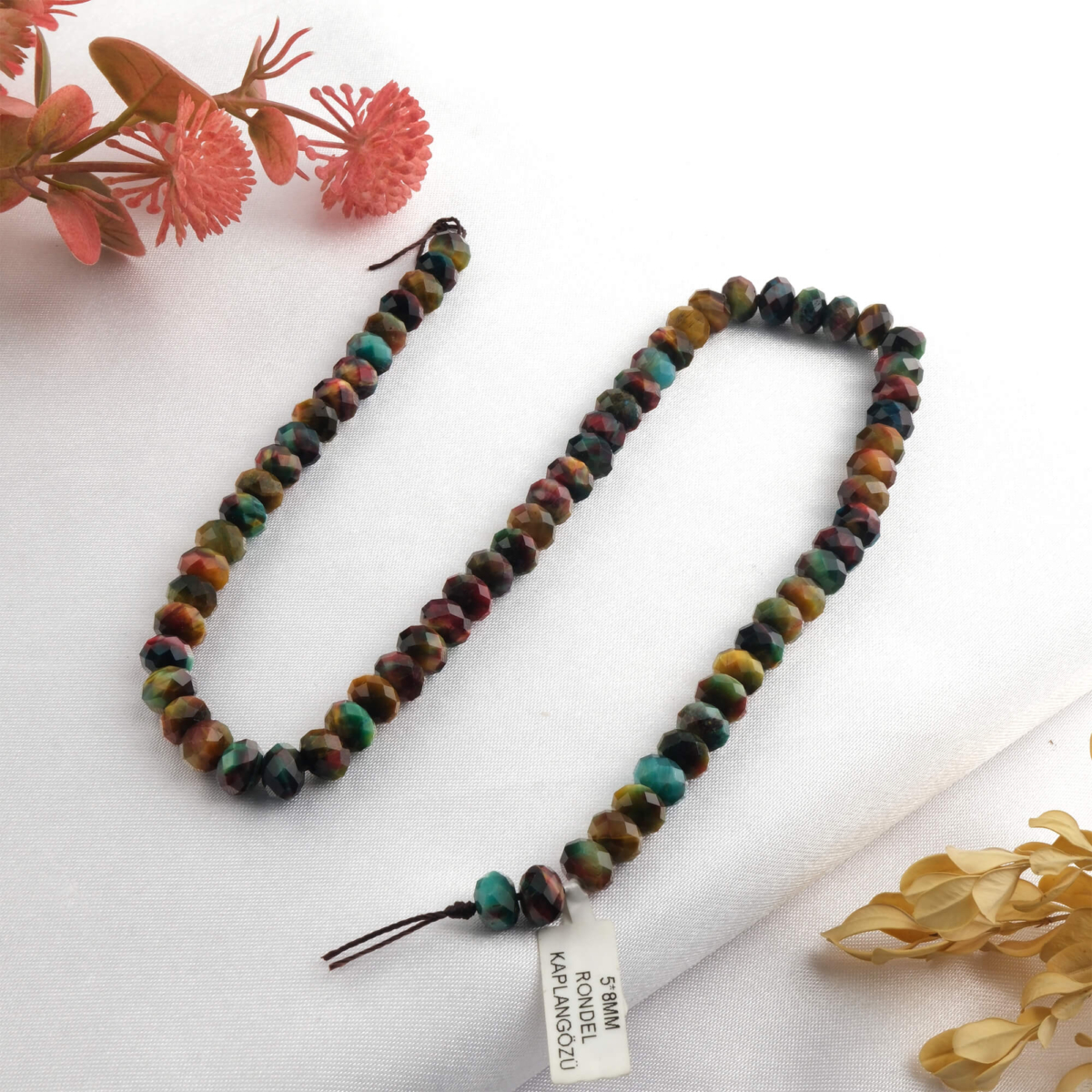 toptan doğal taş dizi kaplangözü 5x8mm rondel kesim profesyonel dizim için doğal taş