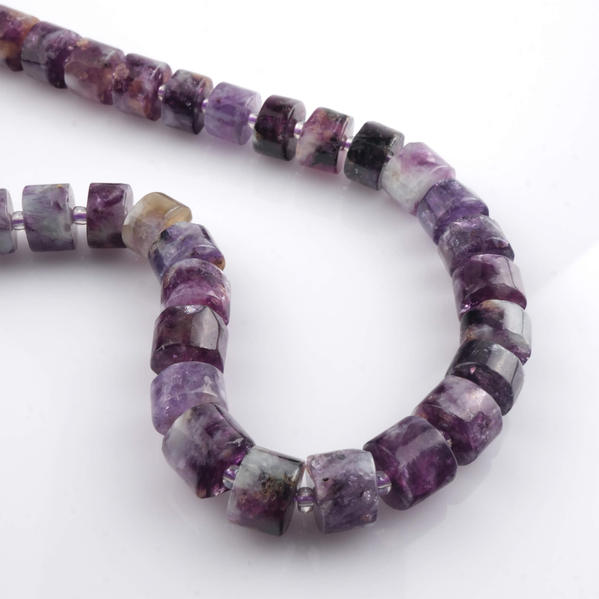 toptan doğal taş dizi lepidolit silindir rondel kesim profesyonel dizim için doğal taş