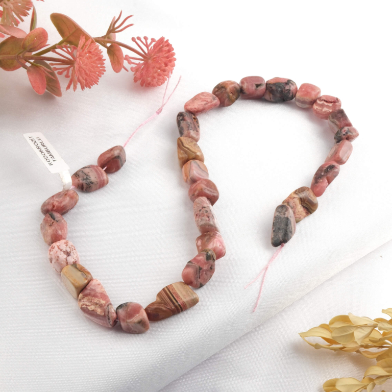 toptan doğal taş dizi rodokrozit tamburlu kesim profesyonel dizim için doğal taş