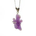 Grape Agate Doğal Taş Ham Gümüş Kolye - Görsel 5