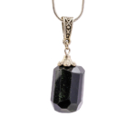 Obsidyen Doğal Taş Metal Kolye - Görsel 3