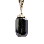 Obsidyen Doğal Taş Metal Kolye - Görsel 2