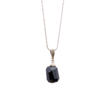 Obsidyen Doğal Taş Metal Kolye