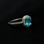 Paraiba Turmalin Doğal Taş Gümüş Bayan Yüzük (1ct) - Görsel 6