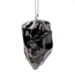 Obsidyen Doğal Taş Metal Kolye - Görsel 3