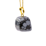 Obsidyen Doğal Taş Metal Kolye - Görsel 3