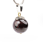 Lal (Garnet) Doğal Taş Metal Kolye - Görsel 2